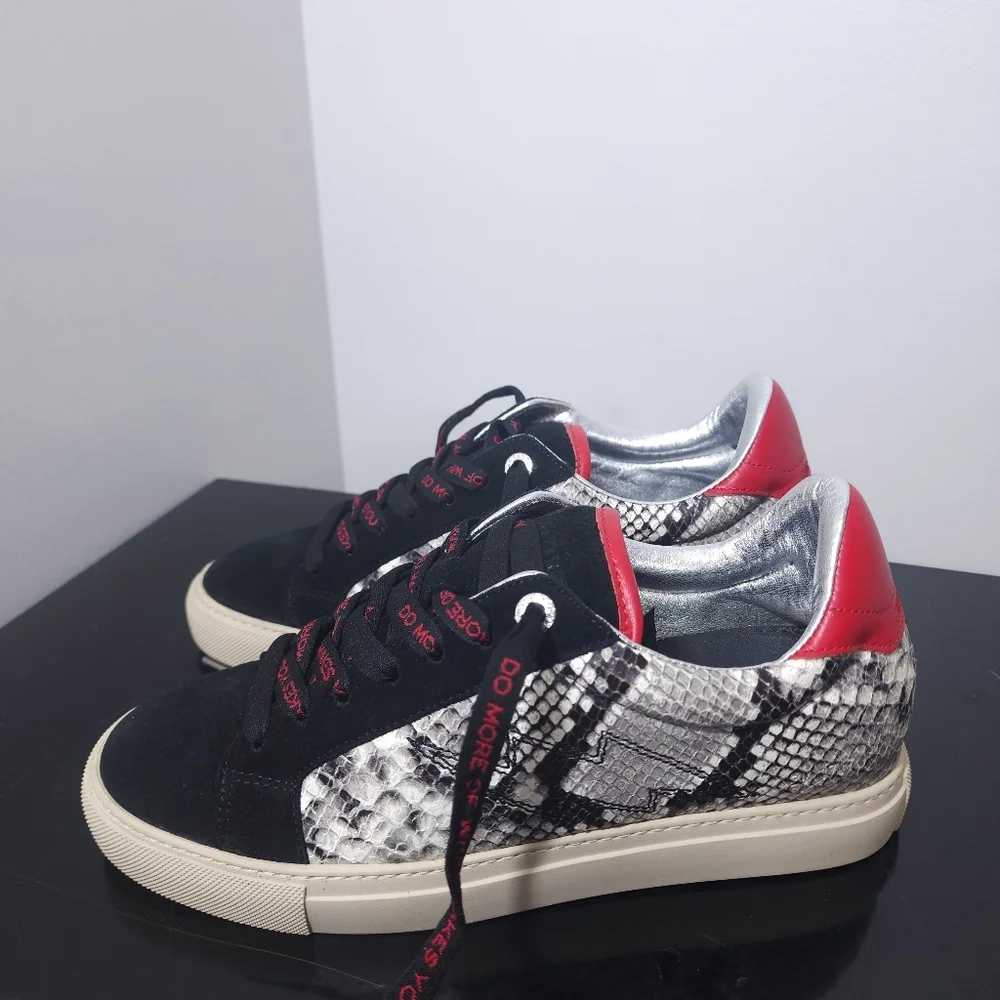Zadig & Voltaire Women's Wild Low Top Snake Embossed Leather Sneakers Size 9